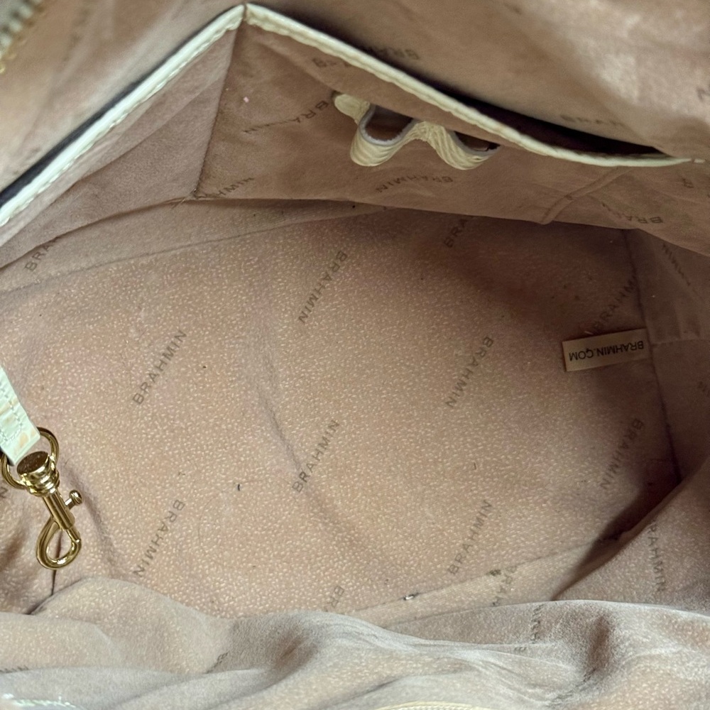 Elegant Brahmin Duxbury Cream Crocodile-Embossed Women's Bag - Picture 7 of 7